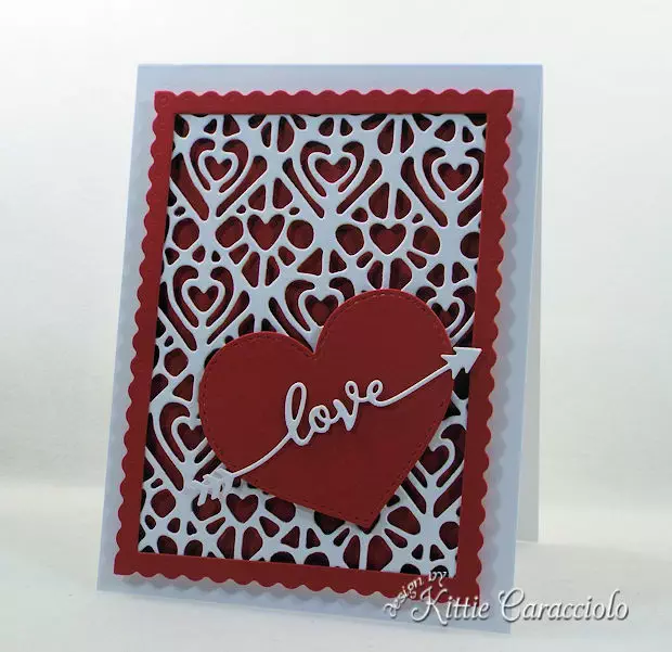 A Die Cut Heart Valentine Card is easy and fast