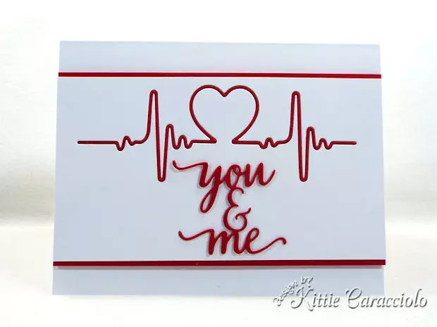 A clean and simple die cut heartbeat Valentine card is fun to make