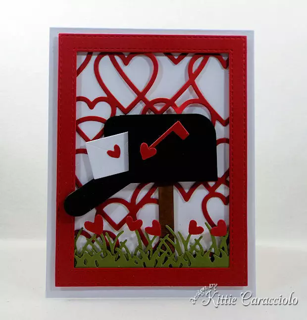 Making a Heart Framed Mailbox Valentine Scene card is so fun