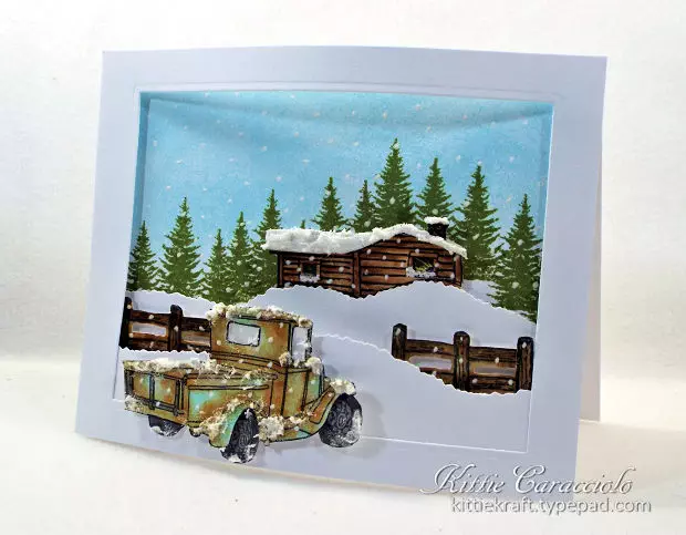 Vintage Truck Snow Scene