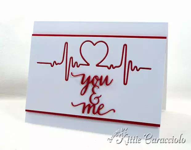 making a clean and simple die cut heartbeat Valentine card is fun