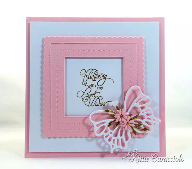 A card with die cut butterflfy wings and flowers is so pretty.
