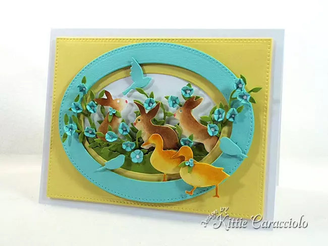 Die cut Easter bunnies, ducks and birds create such a sweet spring.
