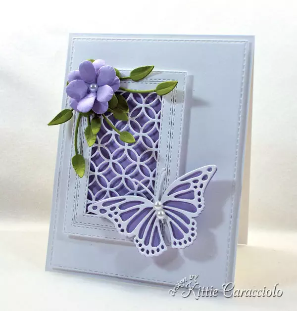 Die cut flower and butterfly makes such a pretty card.