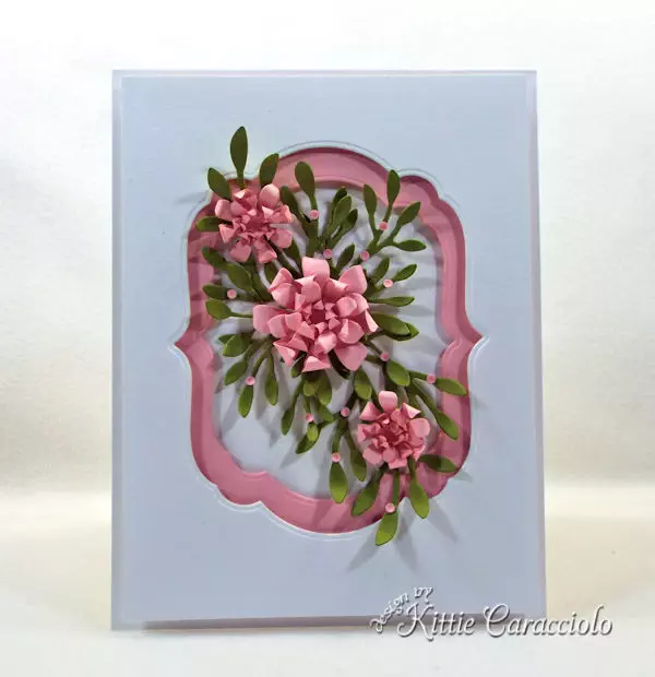 Framed paper flowers makes such a pretty card.
