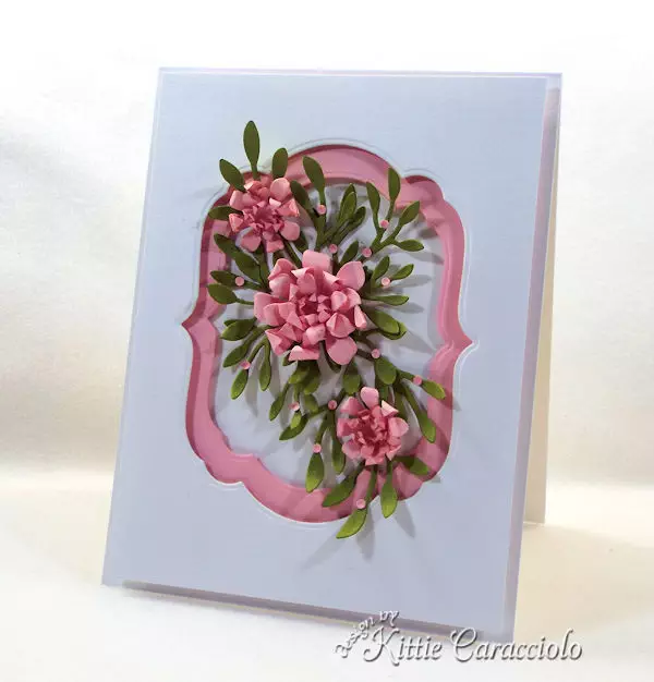 Framed paper flowers makes such an elegant card.