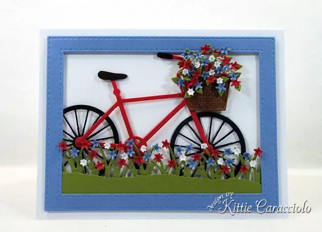 A bike die cut is so fun to use on both a masculine and feminine card front