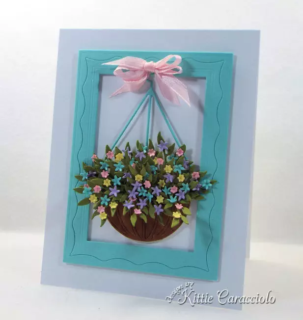 Check out how to use flower basket die cuts to create a gorgeous floral arrangement perfect on a card front for any occasion.