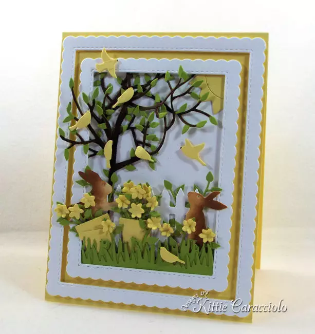 Come see how I make beautiful scenes with die cut flowers and bunnies to create wonderful cards for any occaion.