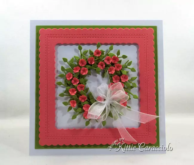 Come and see how I made this paper flower wreath card that is perfect for a flower lover.
