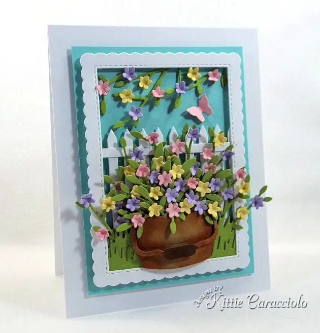 Die Cut Fence and Bucket Scene - Kittie Kraft