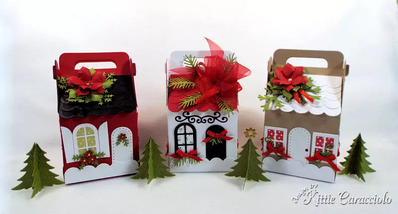 Come see how I made this Charming Cottage Box village.