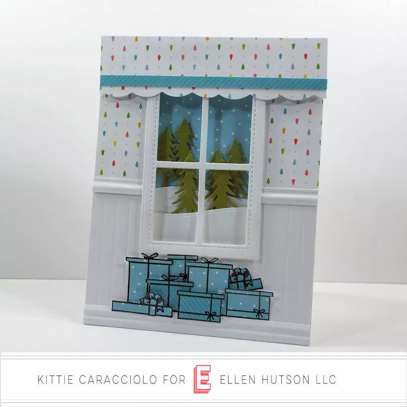 Come see how I made this holiday card using the Winter Window set from the Essentials by Ellen October release.