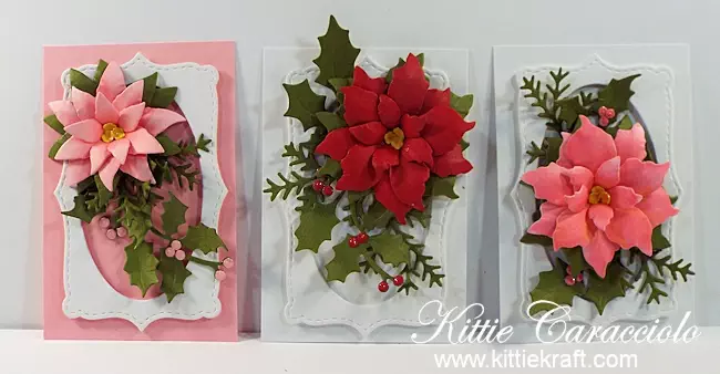 Come see how I made this pretty die cut poinsettia tags set.