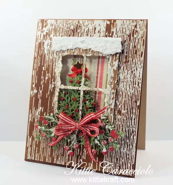 Come see how I made this snowy die cut christmas window.