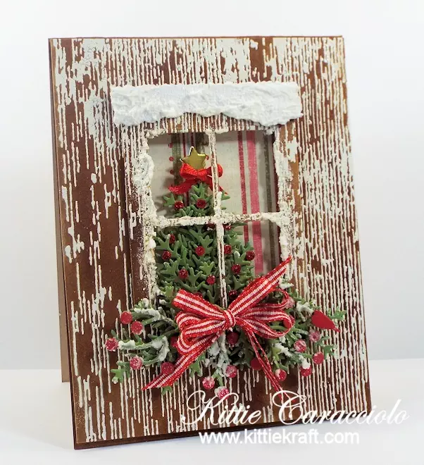 Come see how I made this winter die cut christmas window.