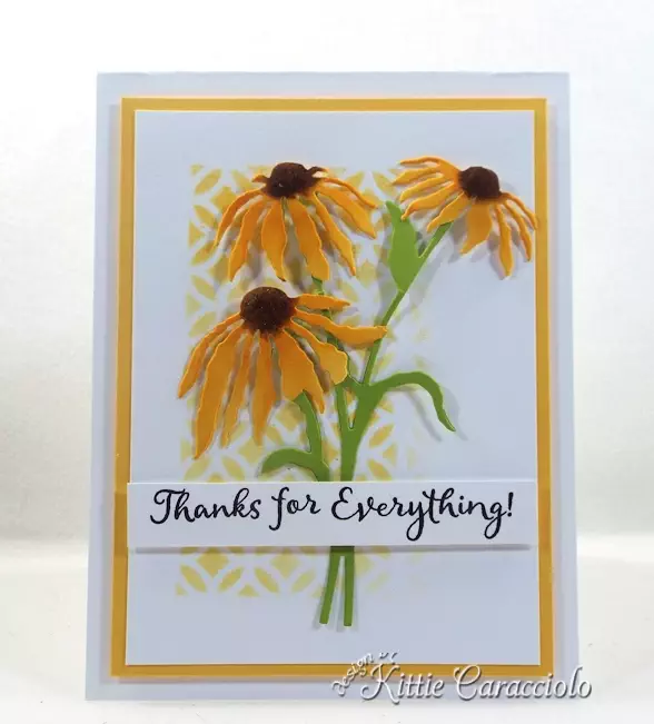 Come see how I made this pretty stencil background and flowers card.