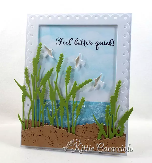 Come check out how I made this pretty die cut seagrass scene.