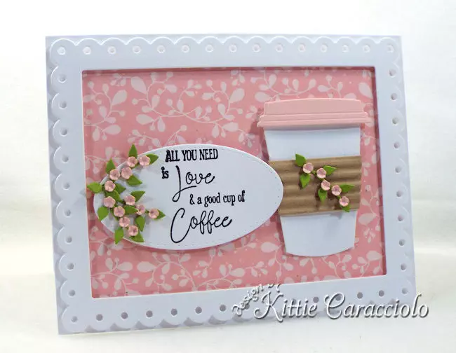 Come see how I made this fun die cut coffee cup card.