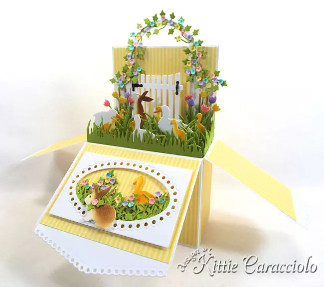 Come see how I made this pretty Easter Pop Up Box Card.