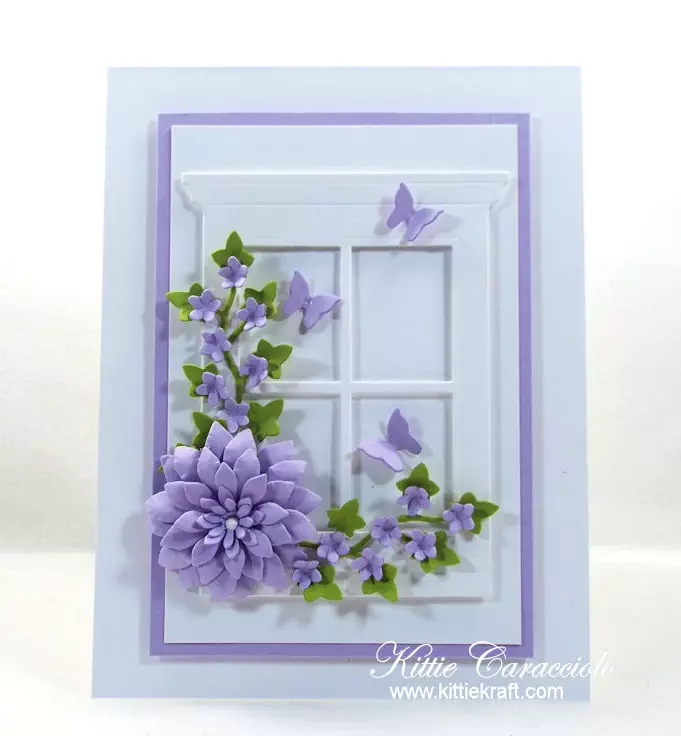 Come check out how I made this elegant floral window card.
