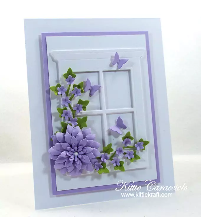 Come check out how I made this pretty floral window card.