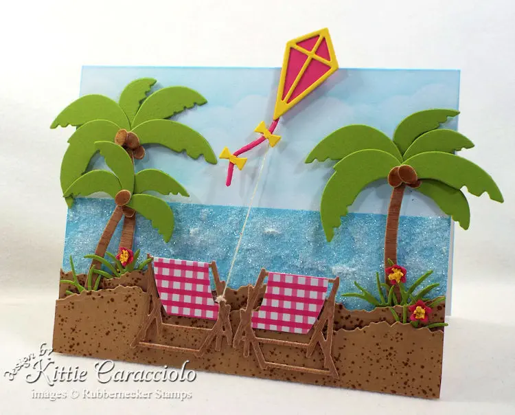 Beach Chairs Scene Card - Kittie Kraft