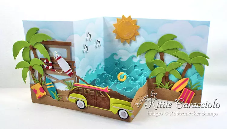 Come see how I made this beach z fold box card.