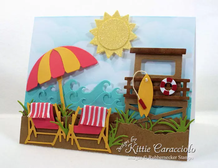 Come check out how I made this beach chairs and umbrella card.