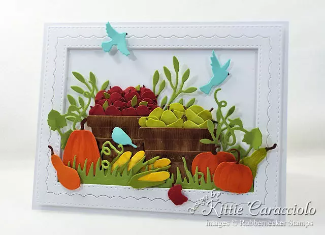 Come see how I made this die cut fall harvest card.