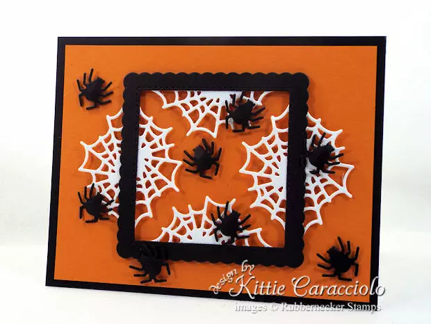 Come see how I made this Halloween card with spiders.