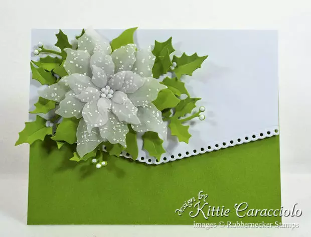 Come see how I made this elegant vellum poinsettia Christmas card.