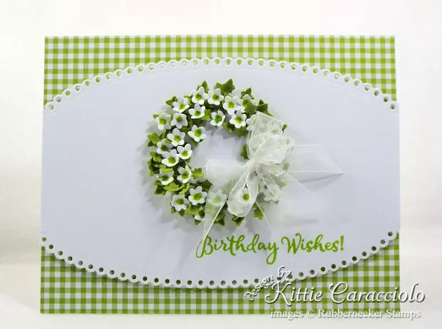 Come see how I made this pretty clean and simple paper flower wreath card.