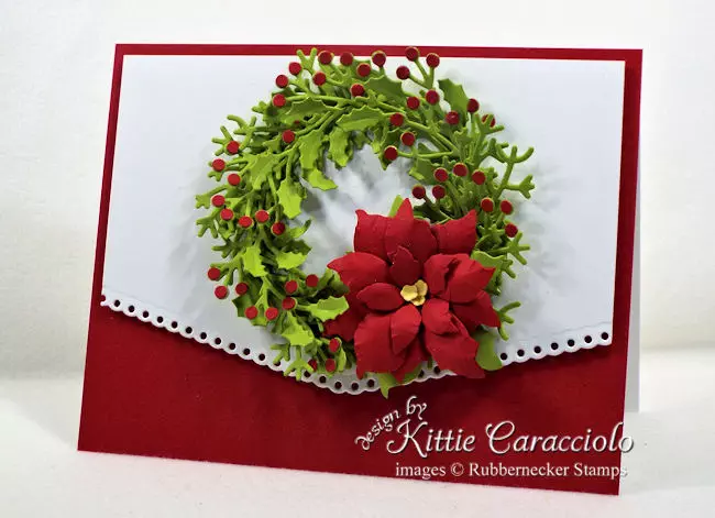 Come over to my blog to see how I made this elegant wreath Christmas card.