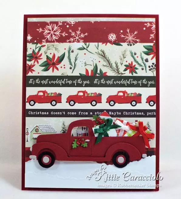 Clean and Simple Truck Christmas Card - Kittie Kraft