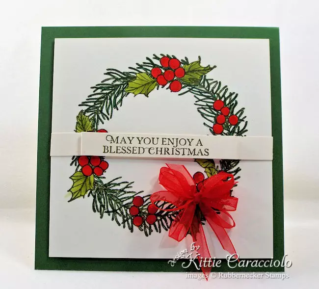 Come over to my blog to see how I made this pretty Christmas wreath card.