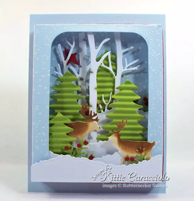 Come over to my blog to see how I made this snowy shadow box winter scene card.