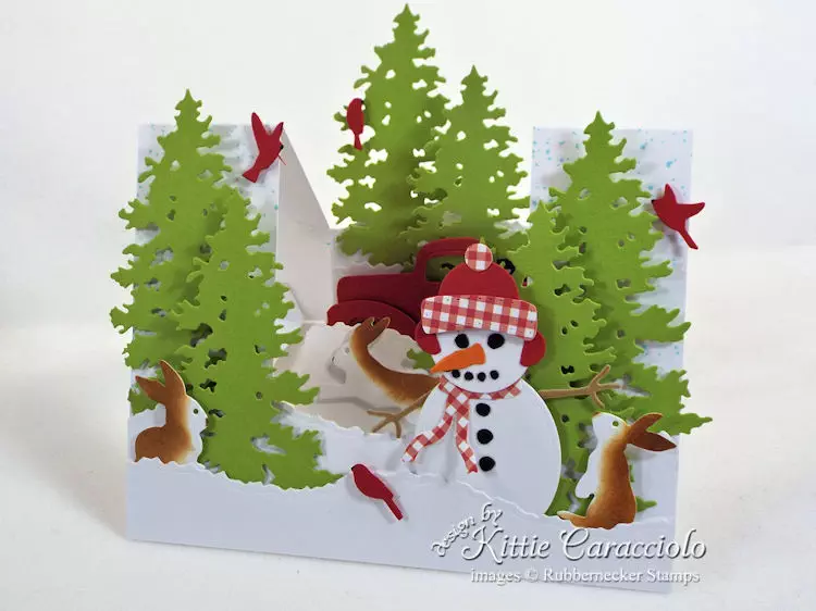 Come see how I made this cute snowman stair step card.