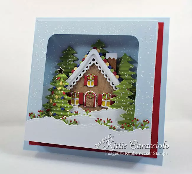 Come see how I made this gingerbread house shadow box card.