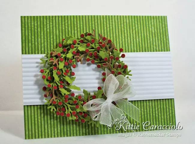Come see how I made this pretty clean and simple Christmas wreath card.