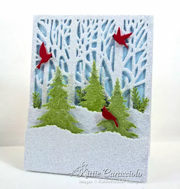 Come see how I made this winter scene Christmas card.