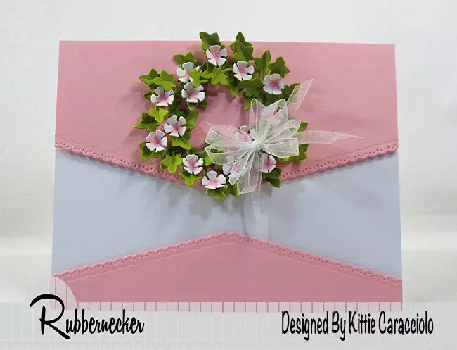 KC Rubbernecker 5162-02D Large Ivy 2 centerI love creating a mini green wreath with pretty flowers on a clean and simple card background. Click thru to see how I made this pretty wreath.