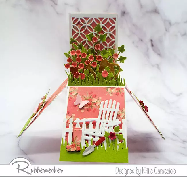 Making a pop up flower box card is so much fun and makes a perfect gift for any occasion. Click thru to see how I made this pretty garden chair card.