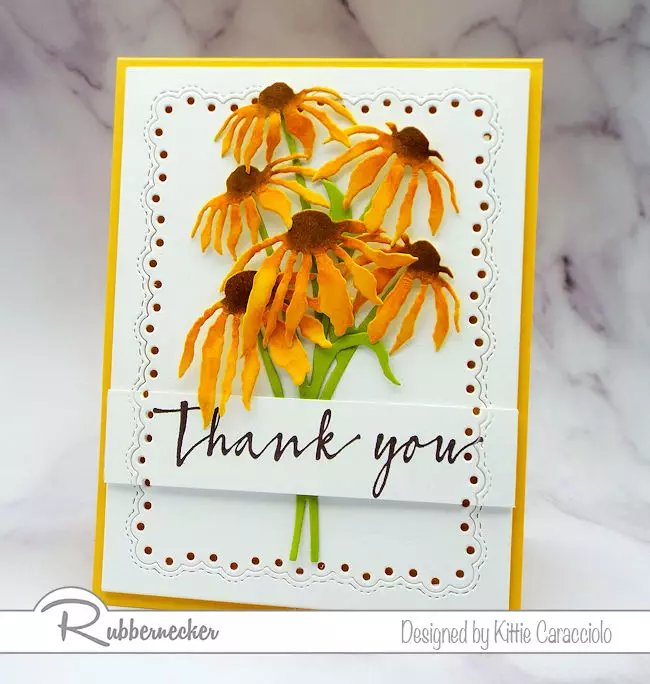 This is one of my new flower cards handmade with all new dies from Rubbernecker - click through to learn more!