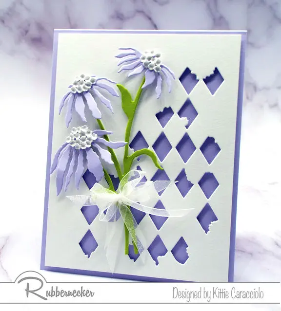 Check out one of the new die cut patterns from Rubbernecker featured on this pretty card!