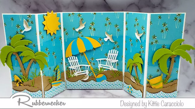 This latest of my handmade beach cards only looks complicated - click through to see how you can start with an easy base and go from there.
