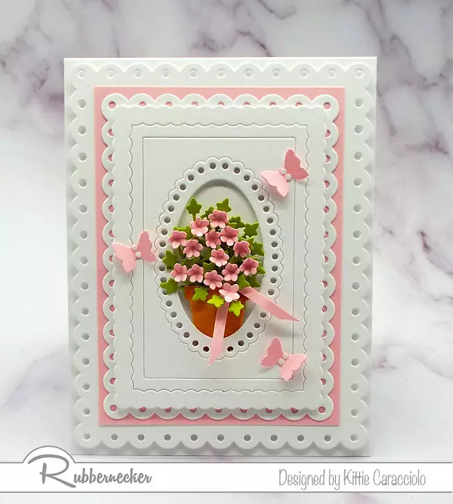Layered frames are perfect to hightlight a small focal image.  Click on the picture to come over and see how I made this lovely card.