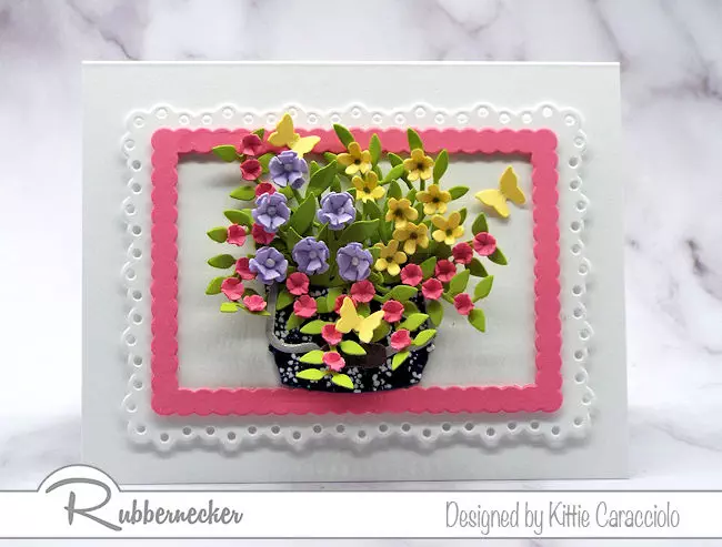 Click on the photo to check out how I use flower arranging with die cuts to create lifelike floral designs using Rubbernecker dies.
