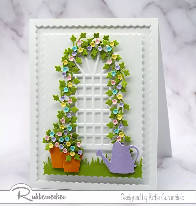 This spring garden trellis card is so pretty and perfect for any occasion.  Click on the photo to see more details.