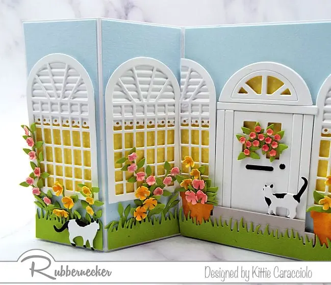This double shutter home sweet home card was so much fun to make with the door and windows.  Click on the card to see more details.